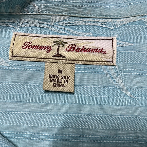 TOMMY BAHAMA 100% Silk Tropical Shirt MEDIUM - Picture 7 of 7